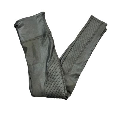 SPANX Medium Skinny Gray Shiny Nylon Blend Textured Leggings